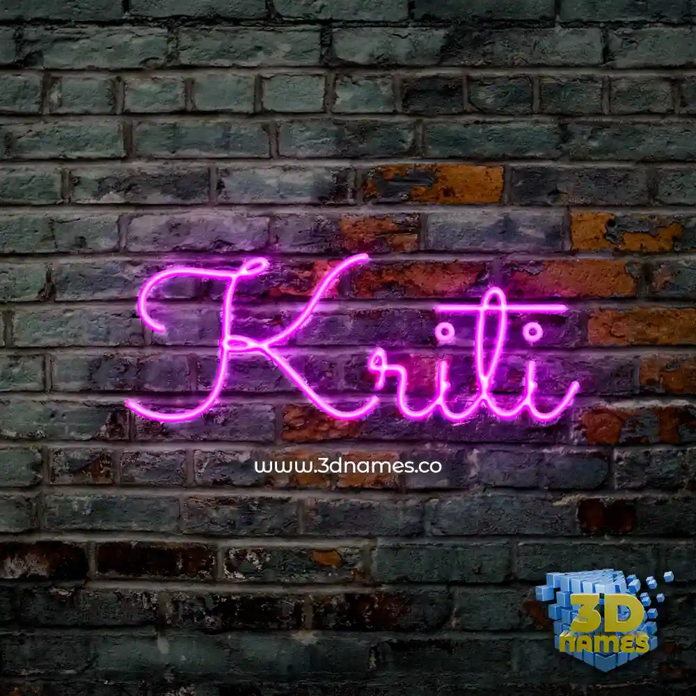 kriti in Pink Neon style - 3D name wallpaper