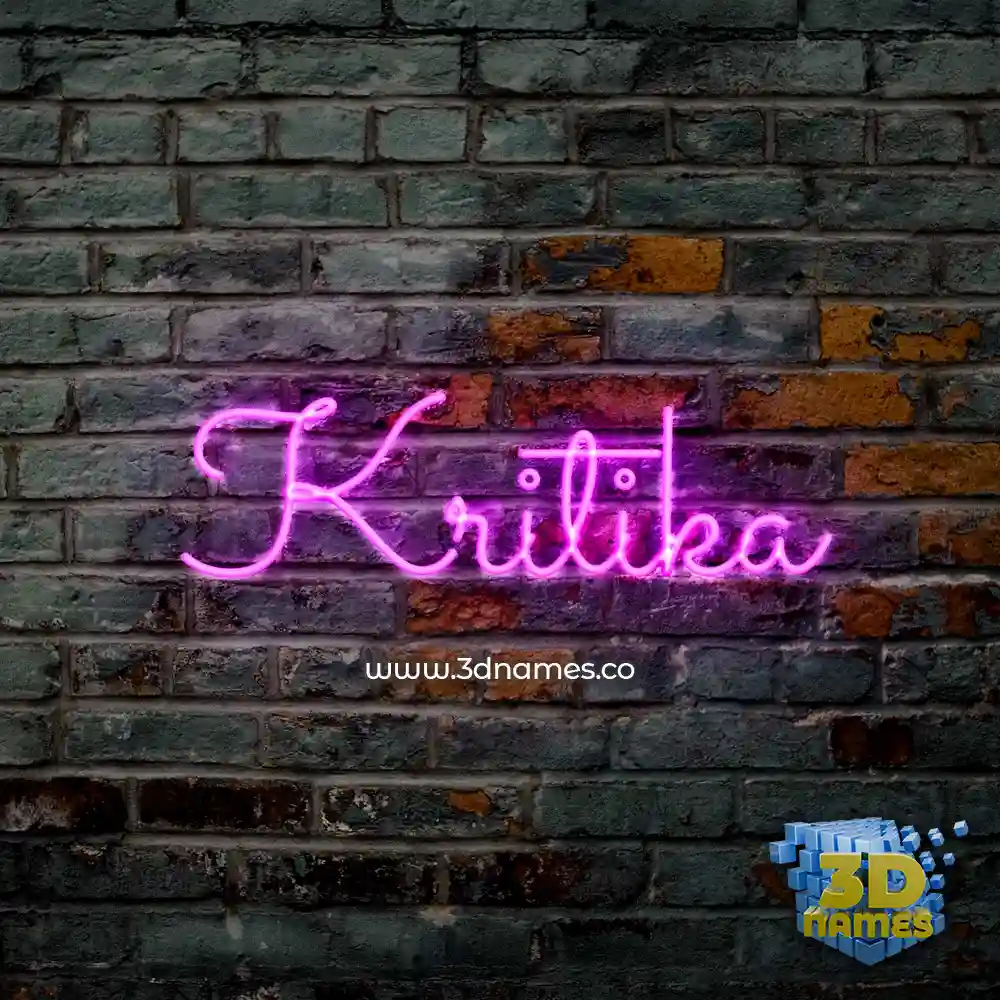kritika in Pink Neon style - 3D name wallpaper