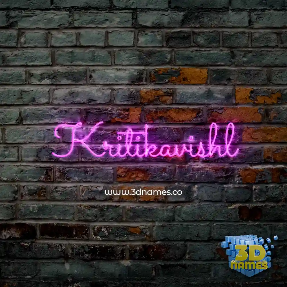 kritikavishl in Pink Neon style - 3D name wallpaper