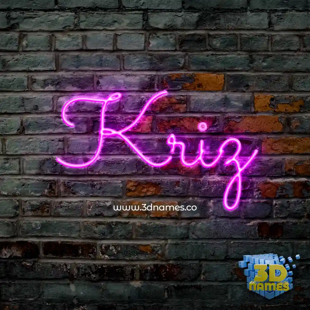 kriz in Pink Neon style - 3D name wallpaper