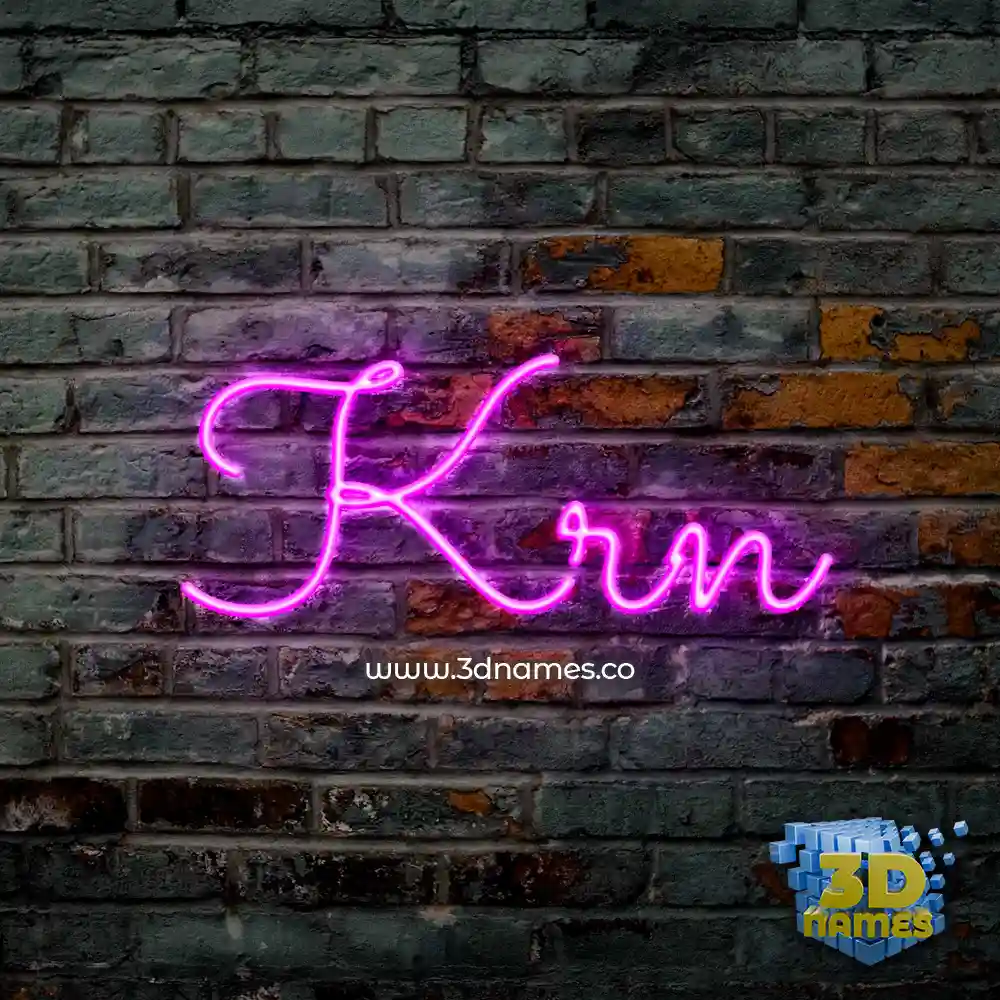 krn in Pink Neon style - 3D name wallpaper