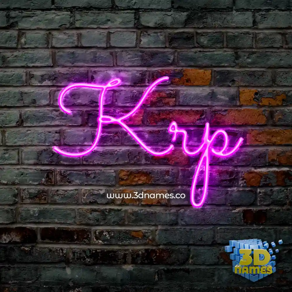 krp in Pink Neon style - 3D name wallpaper