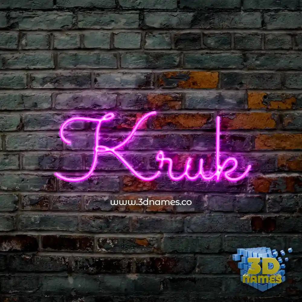 kruk in Pink Neon style - 3D name wallpaper