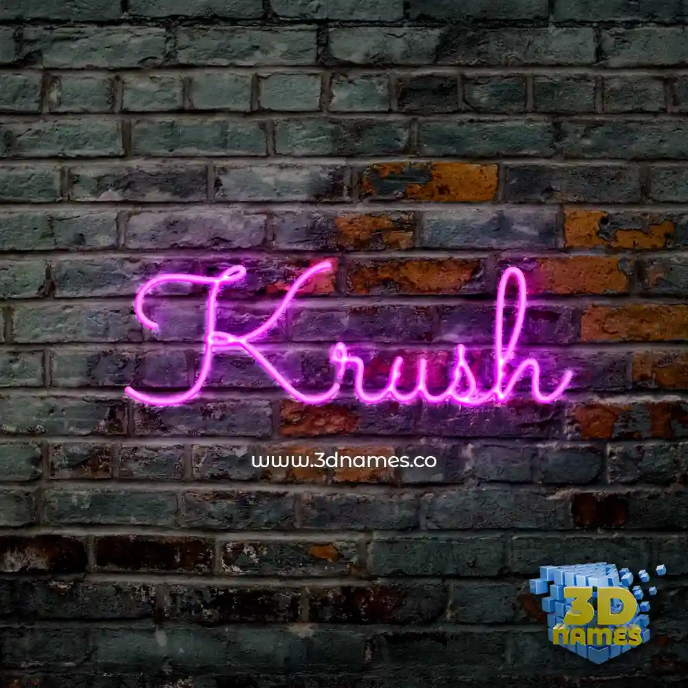 krush in Pink Neon style - 3D name wallpaper