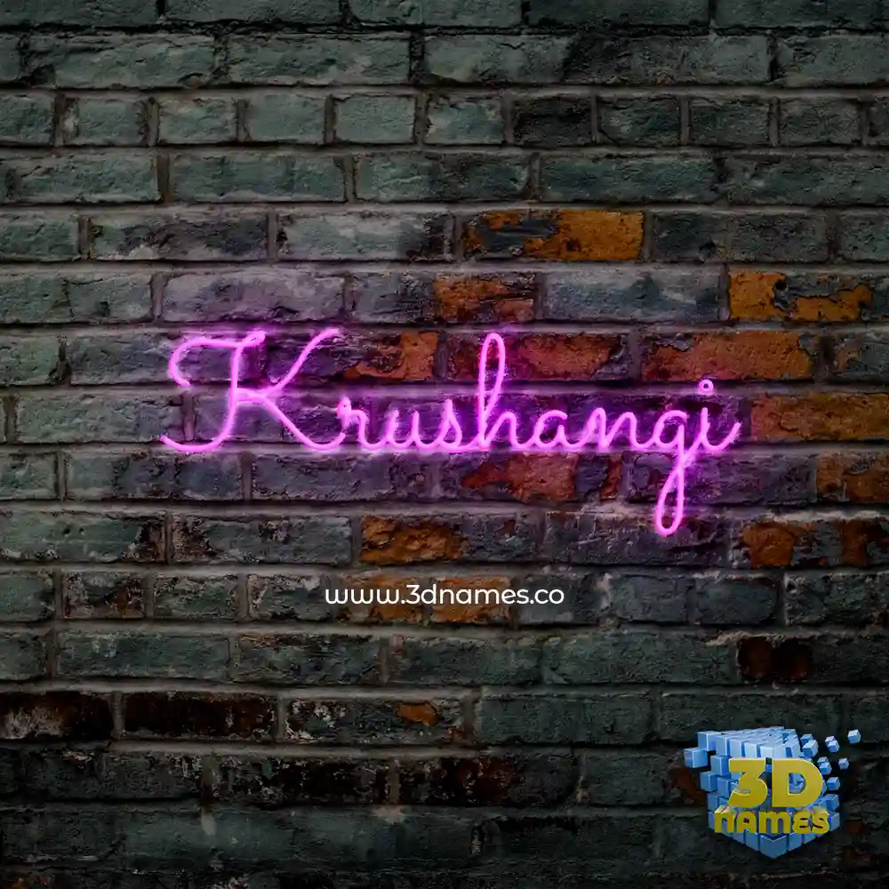 krushangi in Pink Neon style - 3D name wallpaper