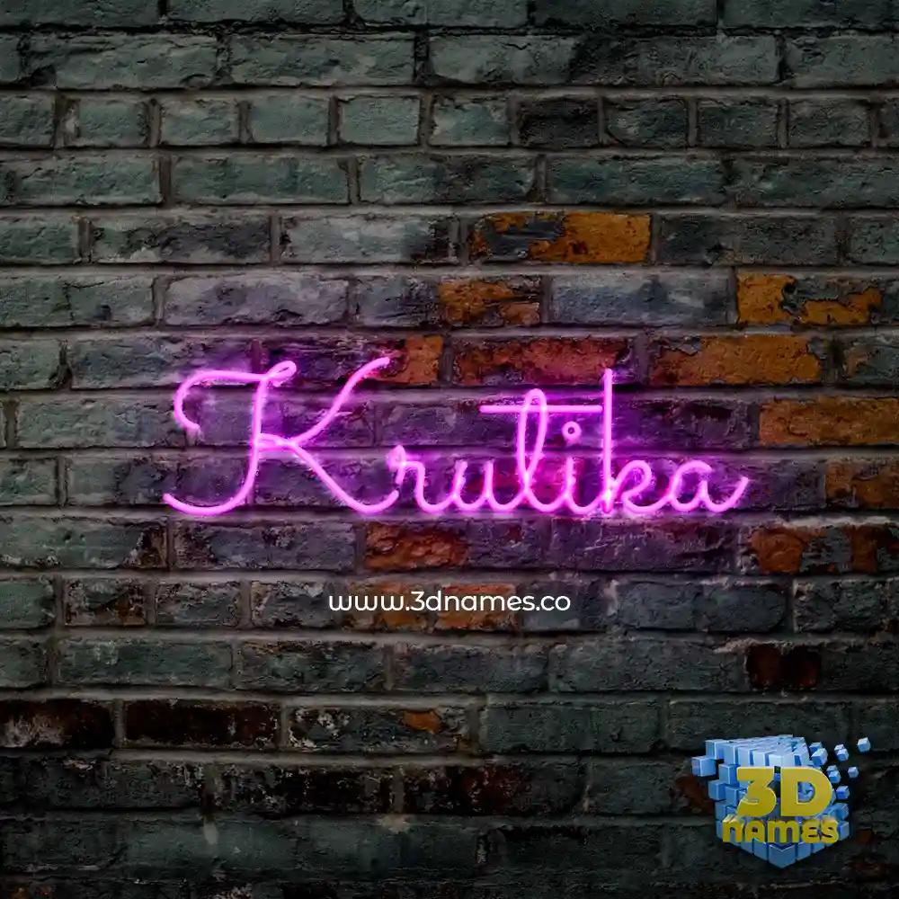 krutika in Pink Neon style - 3D name wallpaper