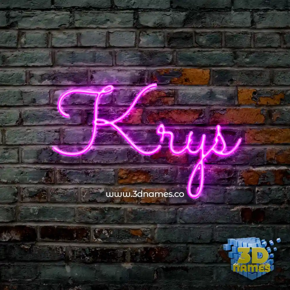 krys in Pink Neon style - 3D name wallpaper