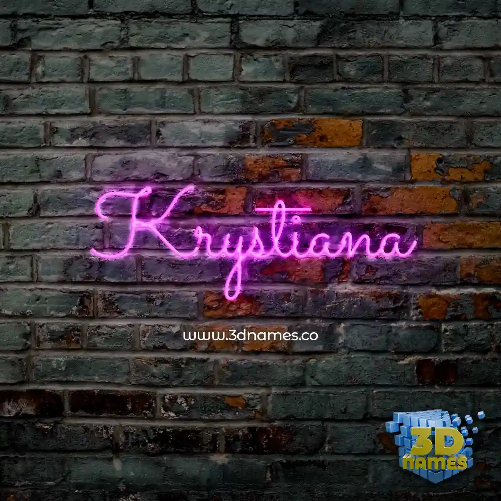 krystiana in Pink Neon style - 3D name wallpaper