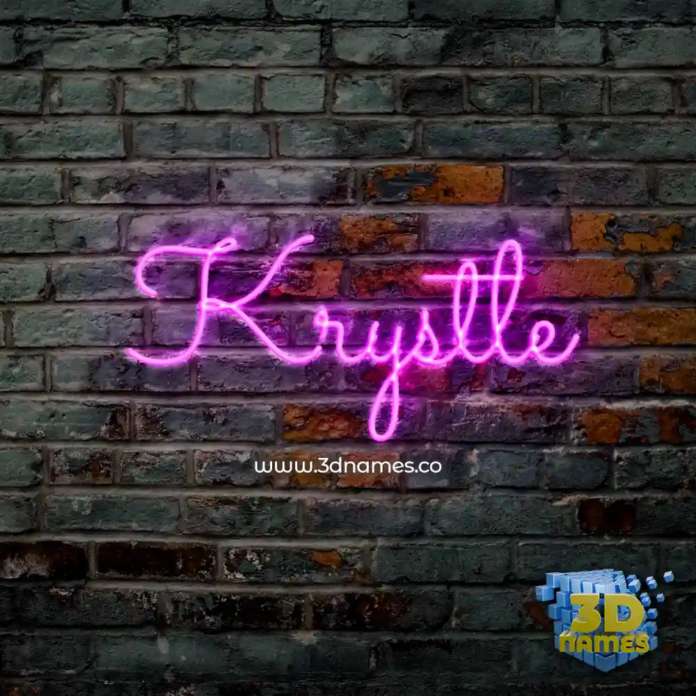 krystle in Pink Neon style - 3D name wallpaper