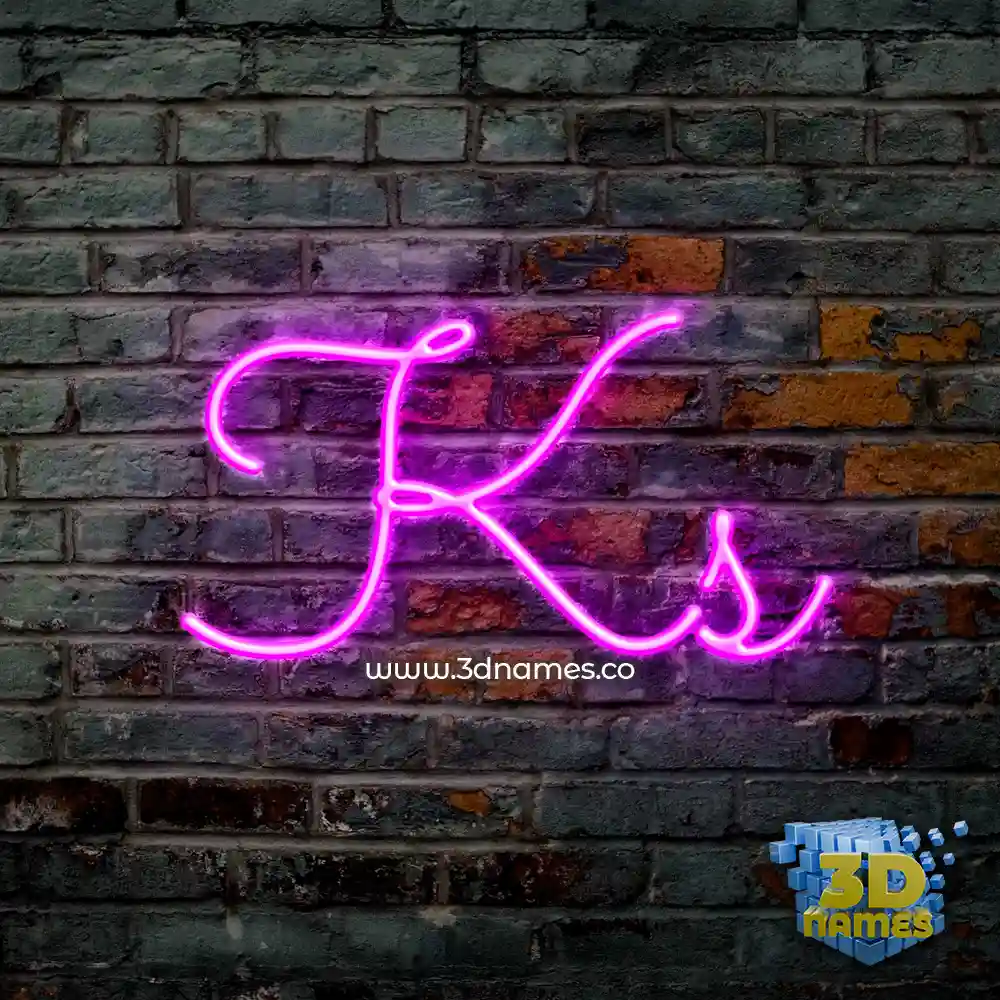 ks in Pink Neon style - 3D name wallpaper