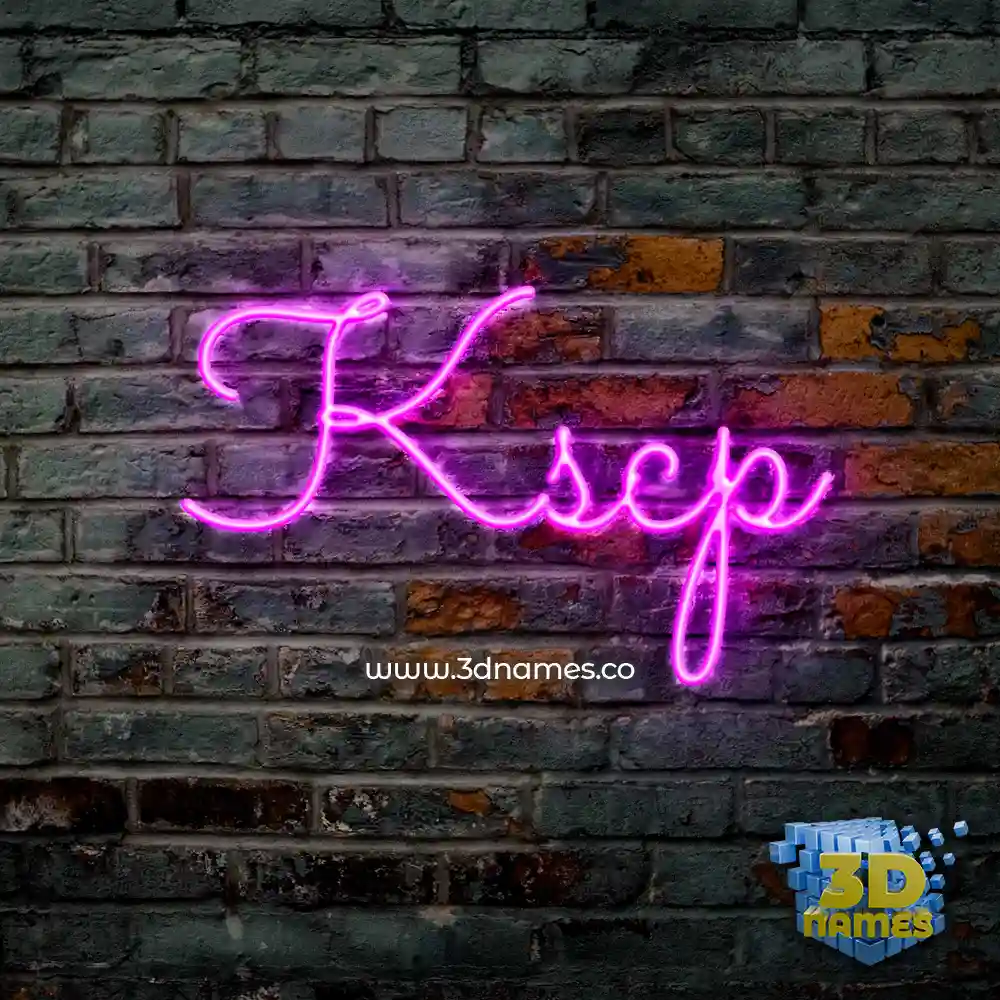 kscp in Pink Neon style - 3D name wallpaper