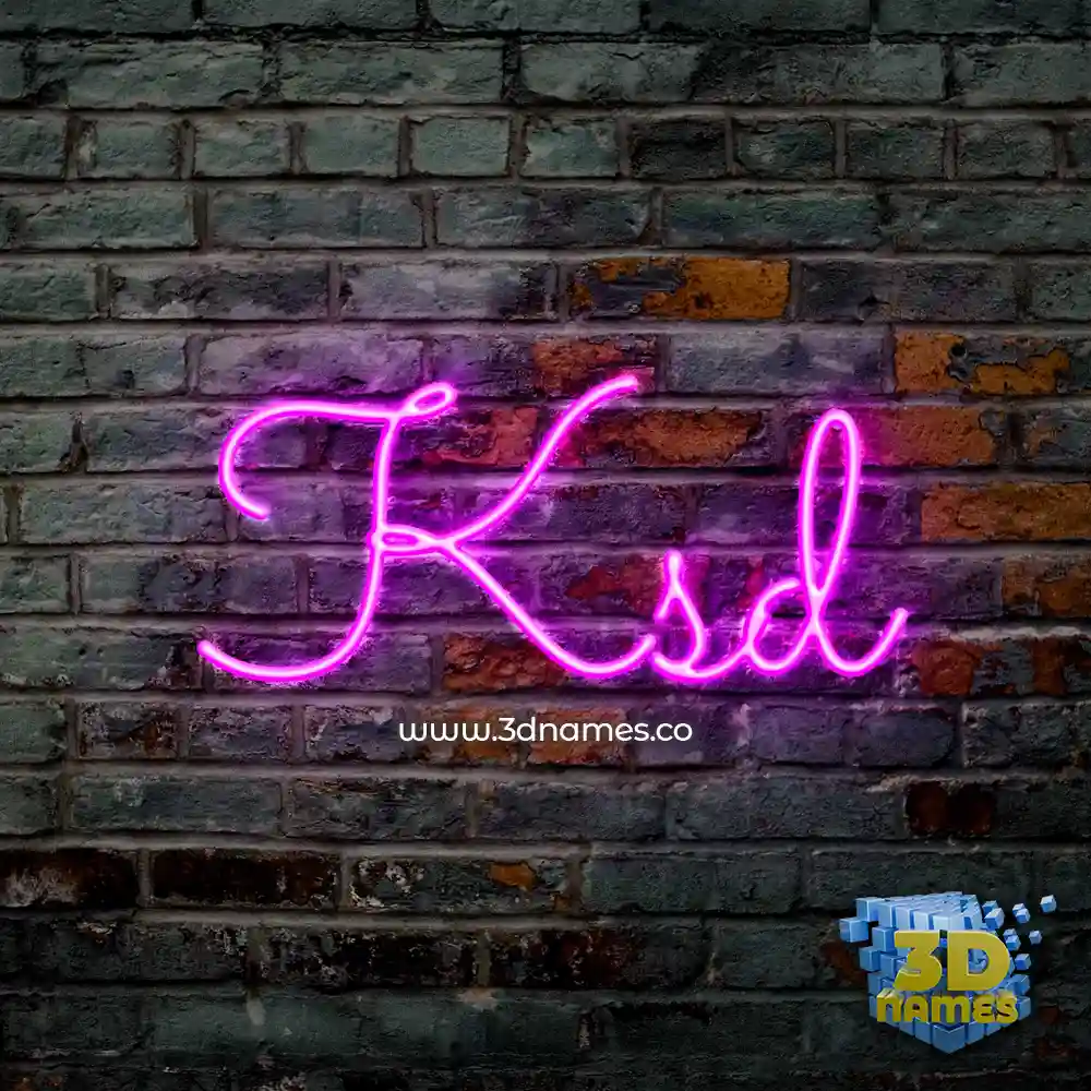 ksd in Pink Neon style - 3D name wallpaper