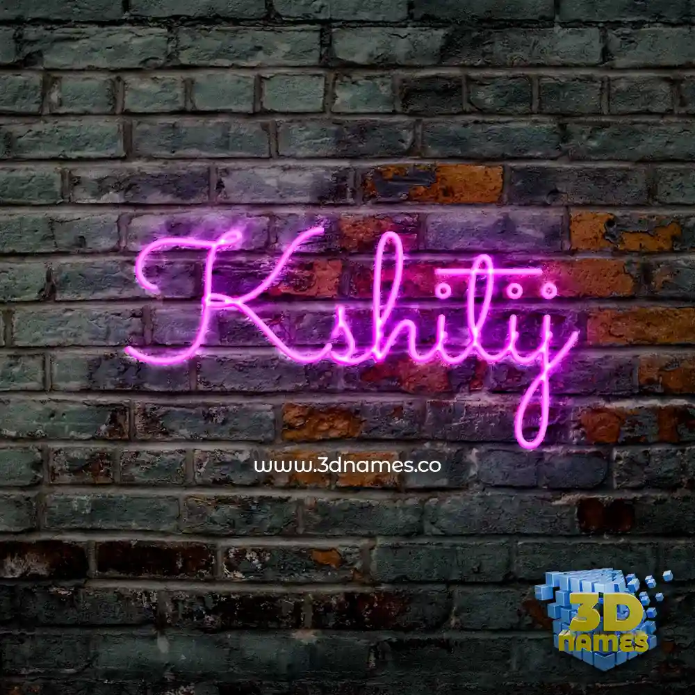 kshitij in Pink Neon style - 3D name wallpaper