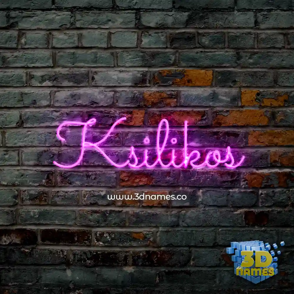 ksilikos in Pink Neon style - 3D name wallpaper