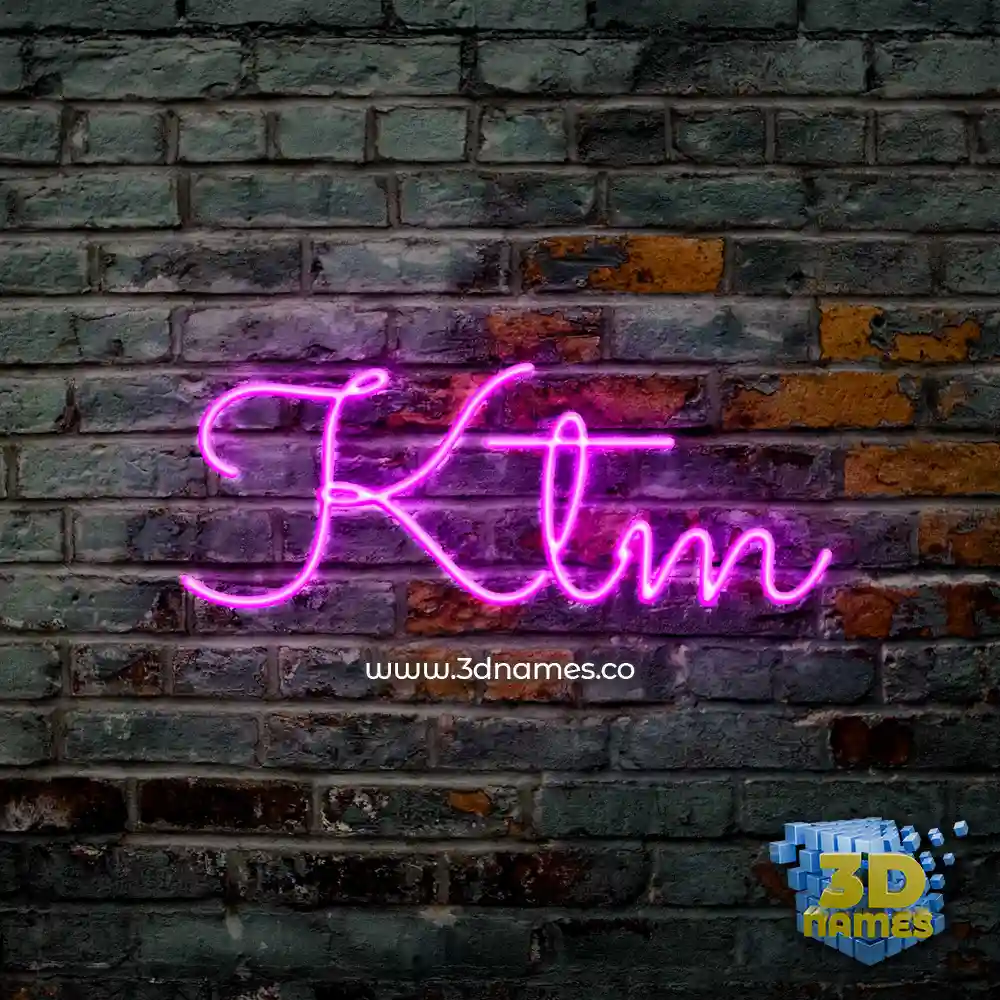 ktm in Pink Neon style - 3D name wallpaper