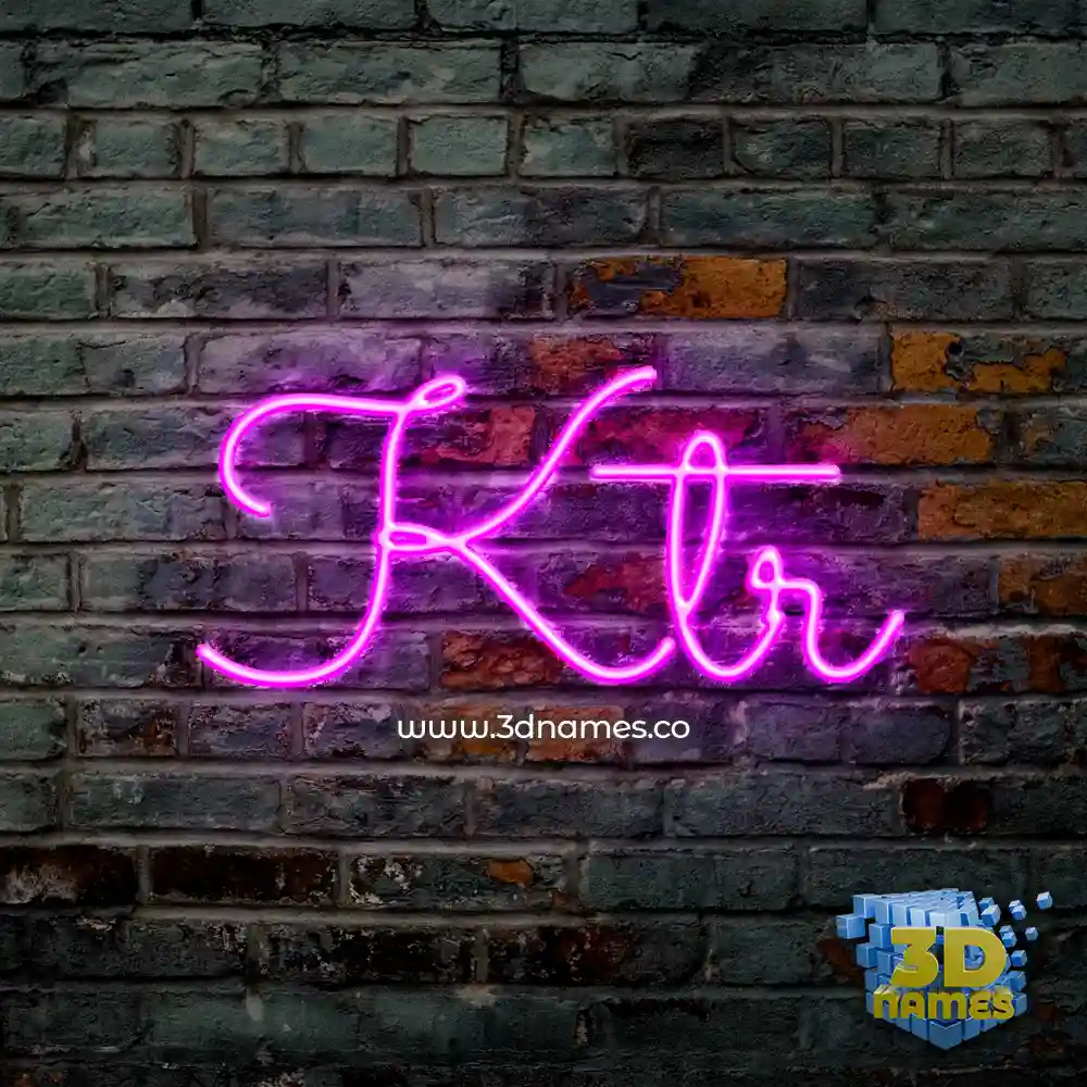 ktr in Pink Neon style - 3D name wallpaper