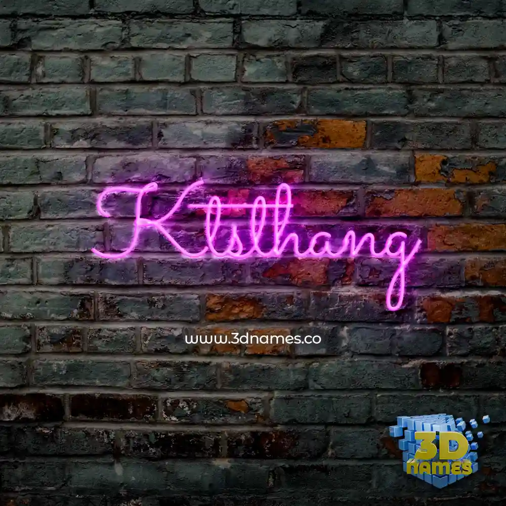 ktsthang in Pink Neon style - 3D name wallpaper