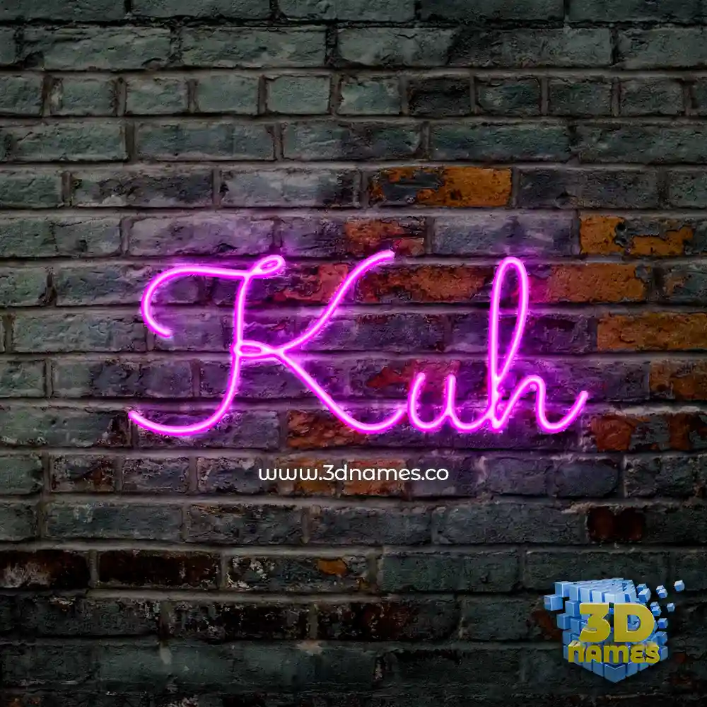 kuh in Pink Neon style - 3D name wallpaper