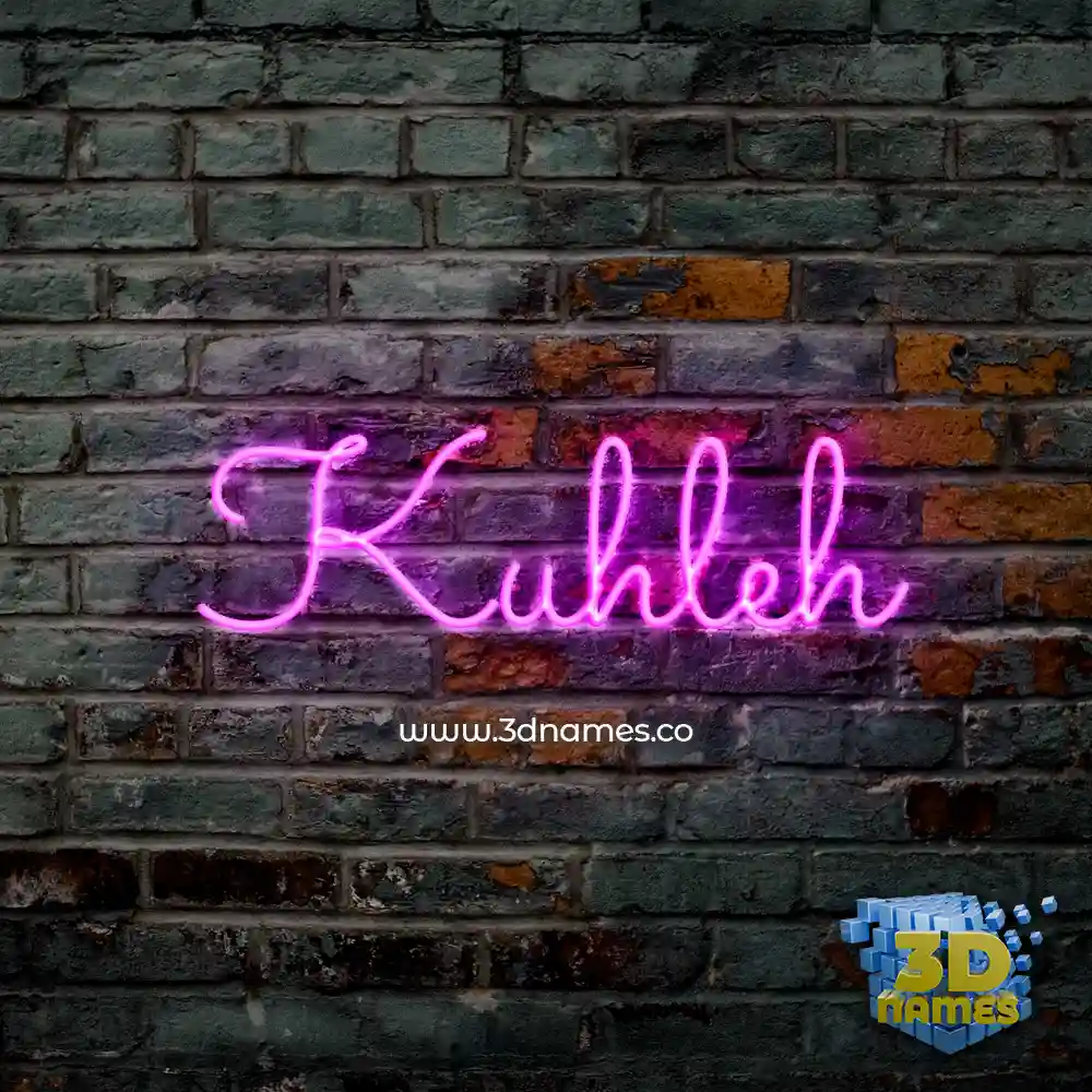 kuhleh in Pink Neon style - 3D name wallpaper