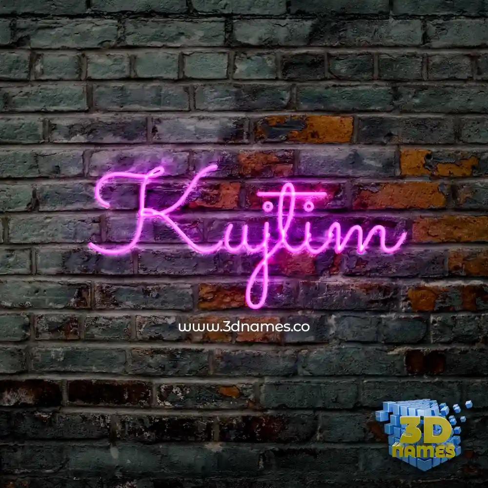 kujtim in Pink Neon style - 3D name wallpaper