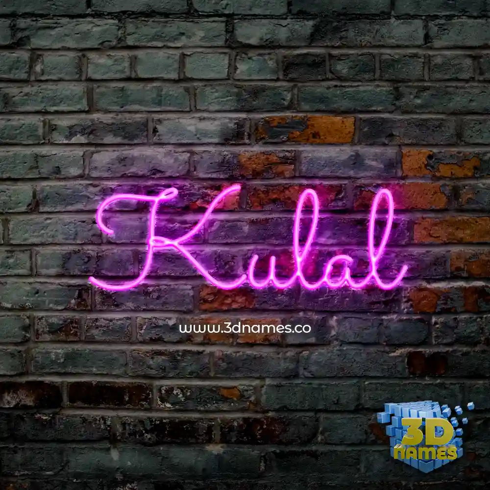 kulal in Pink Neon style - 3D name wallpaper