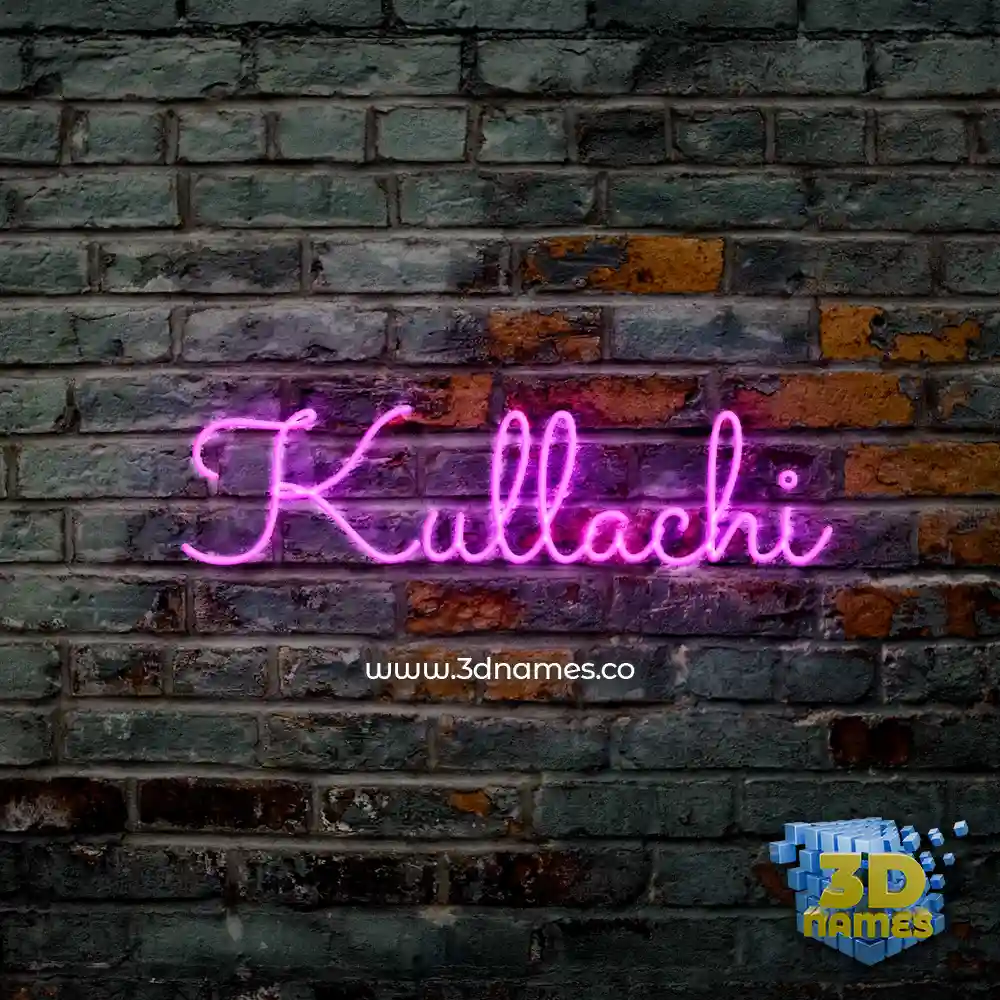 kullachi in Pink Neon style - 3D name wallpaper