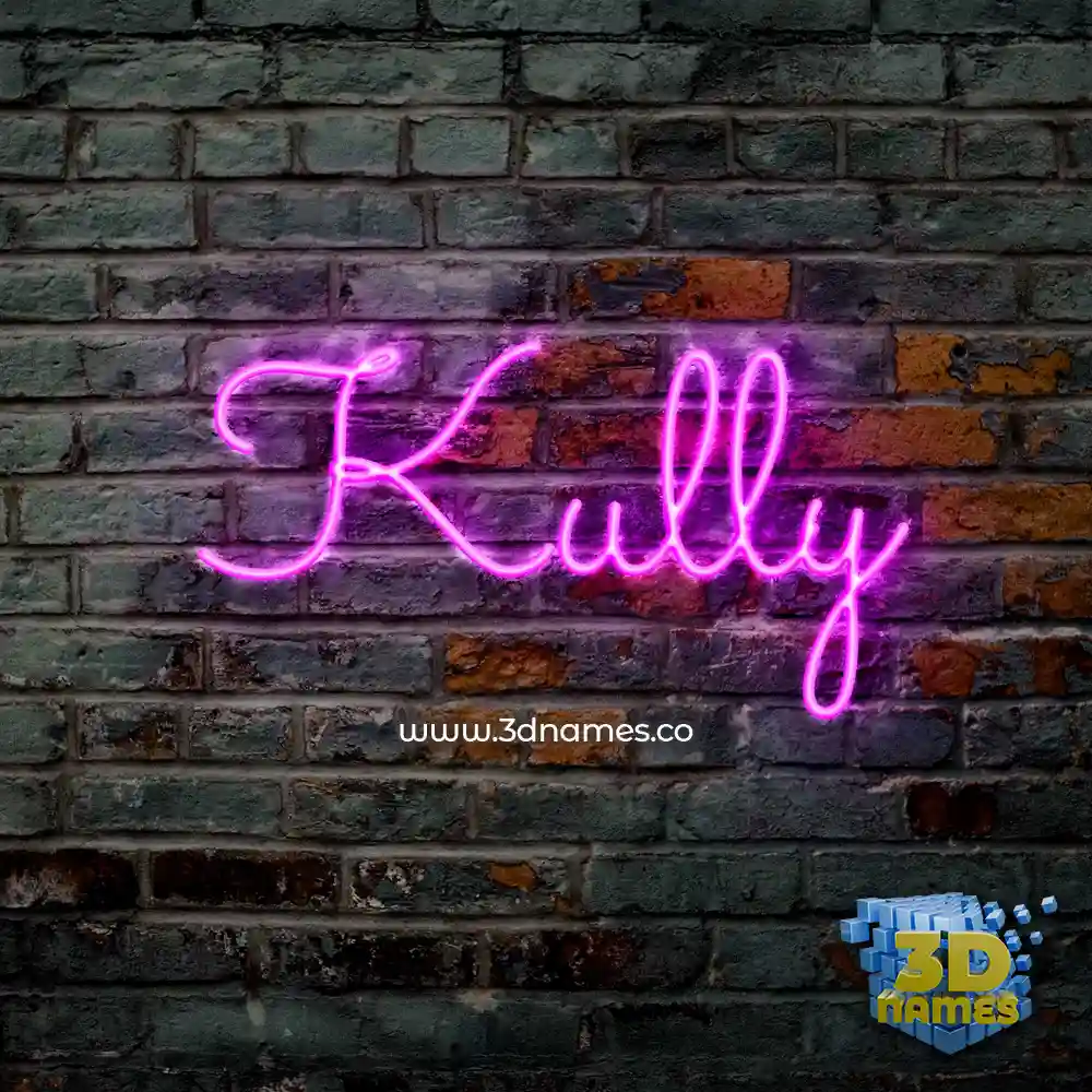 kully in Pink Neon style - 3D name wallpaper