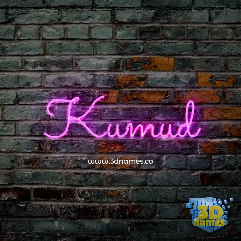 kumud in Pink Neon style - 3D name wallpaper