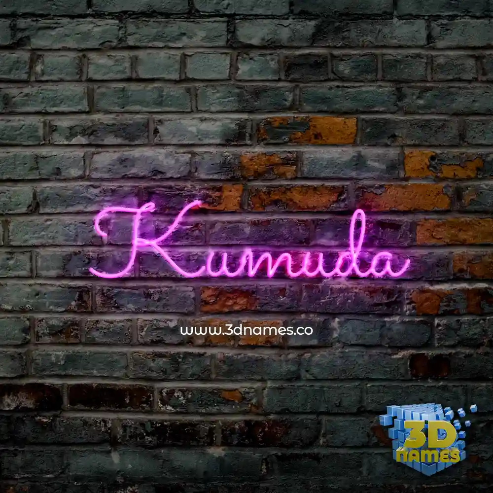 kumuda in Pink Neon style - 3D name wallpaper