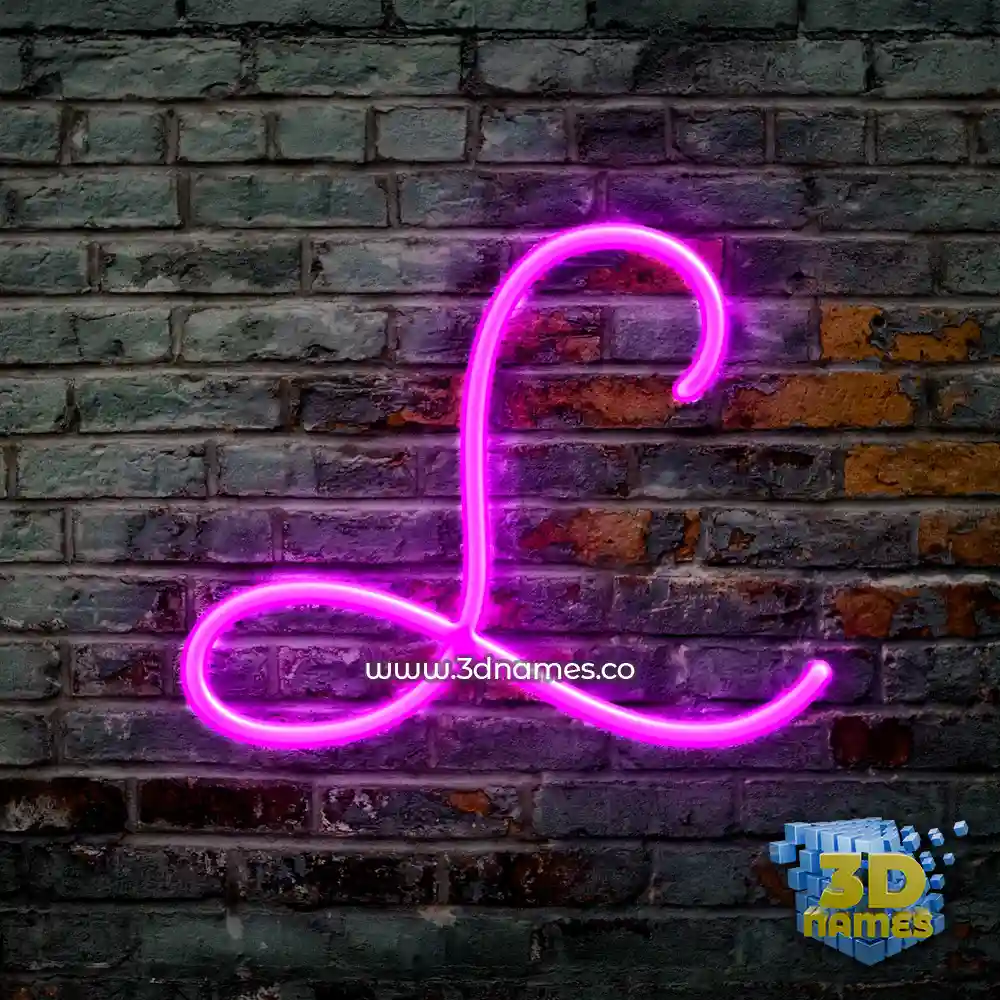 l in Pink Neon style - 3D name wallpaper