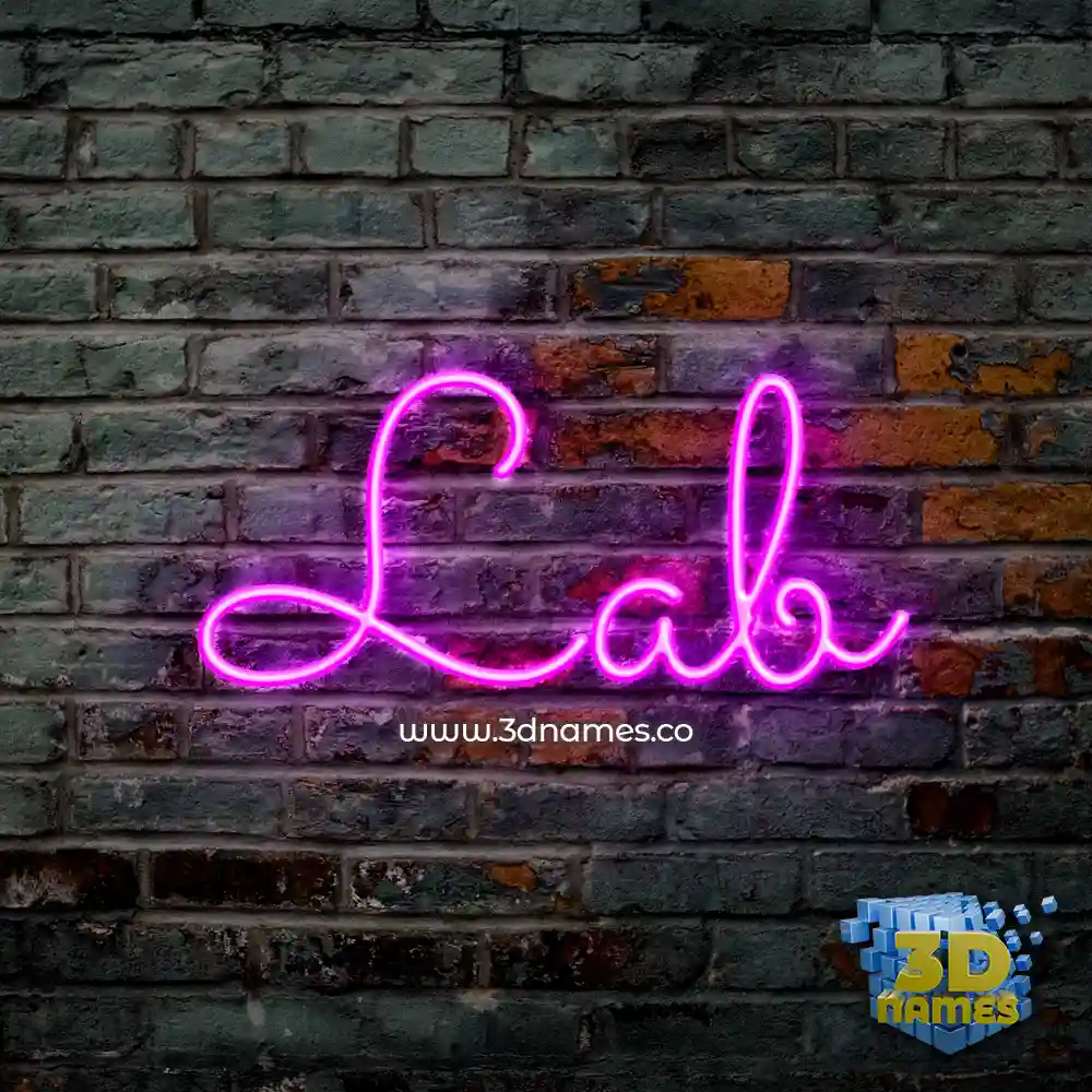 lab in Pink Neon style - 3D name wallpaper