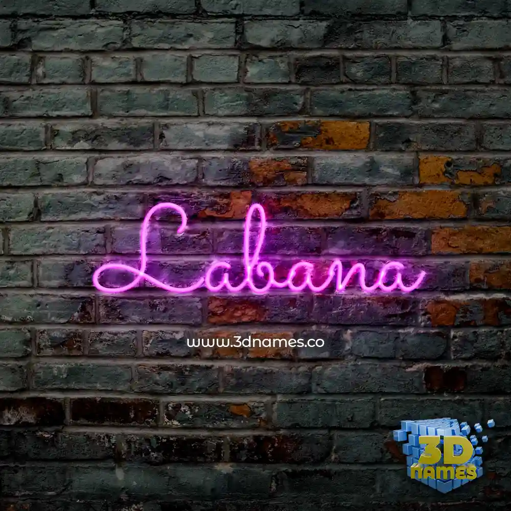labana in Pink Neon style - 3D name wallpaper