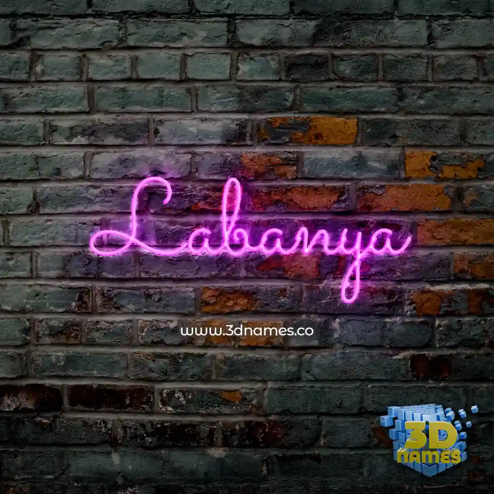 labanya in Pink Neon style - 3D name wallpaper