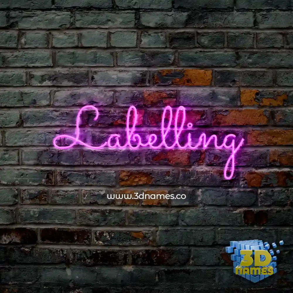 labelling in Pink Neon style - 3D name wallpaper