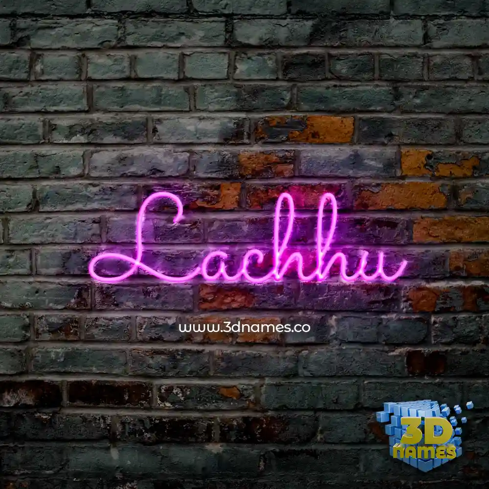 lachhu in Pink Neon style - 3D name wallpaper