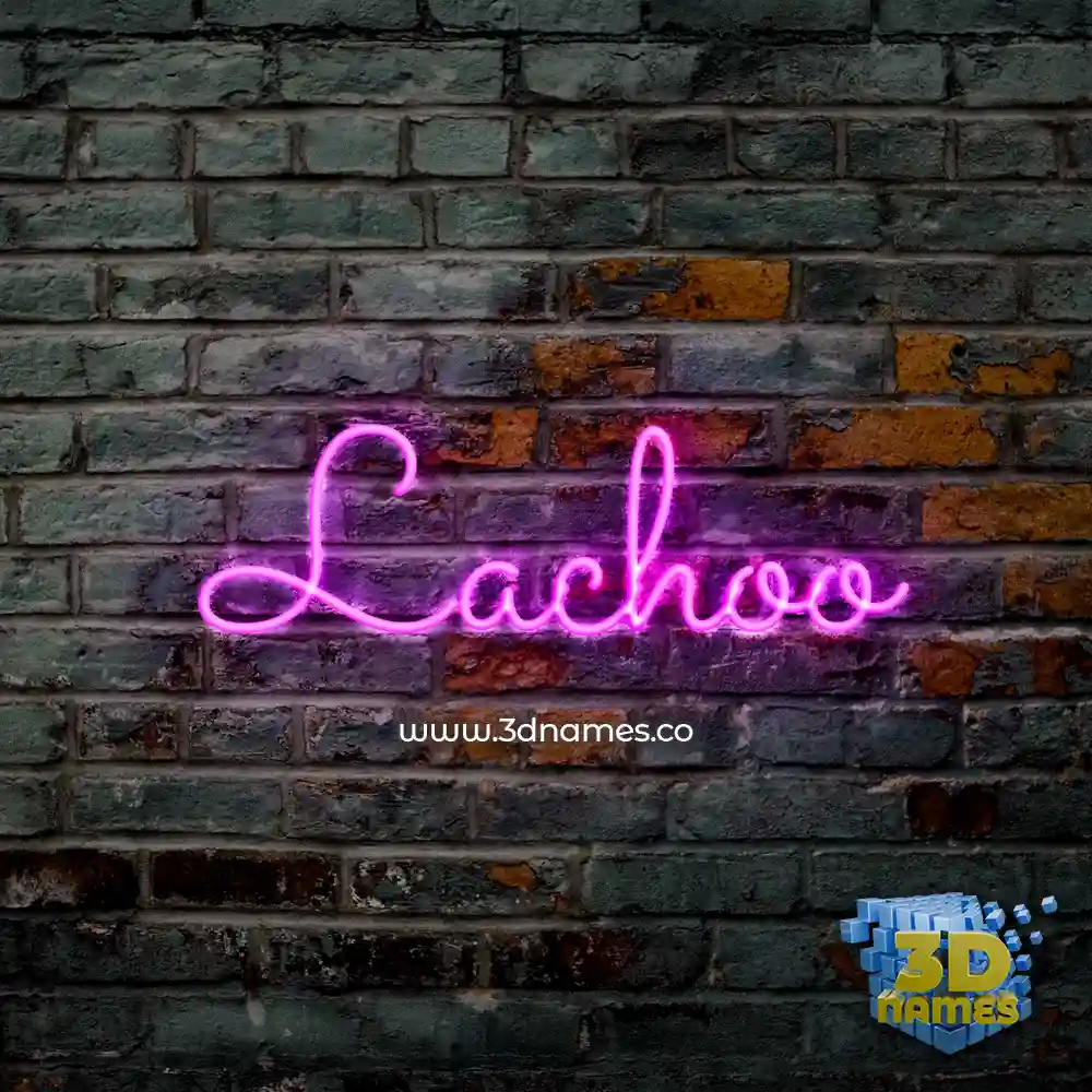 lachoo in Pink Neon style - 3D name wallpaper