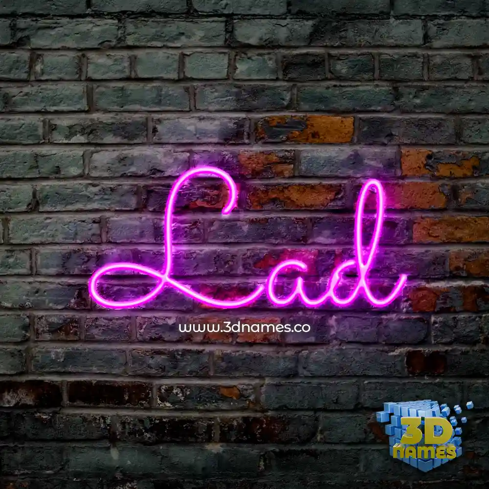 lad in Pink Neon style - 3D name wallpaper
