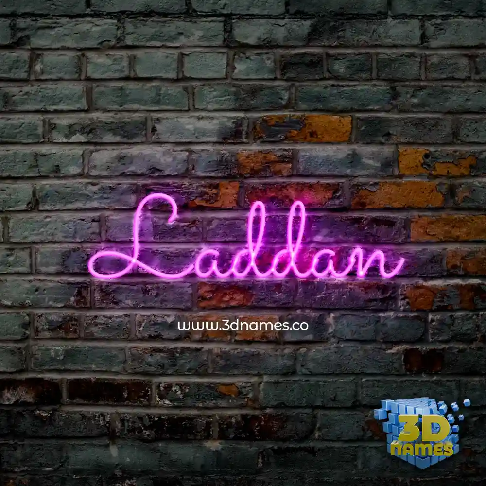 laddan in Pink Neon style - 3D name wallpaper