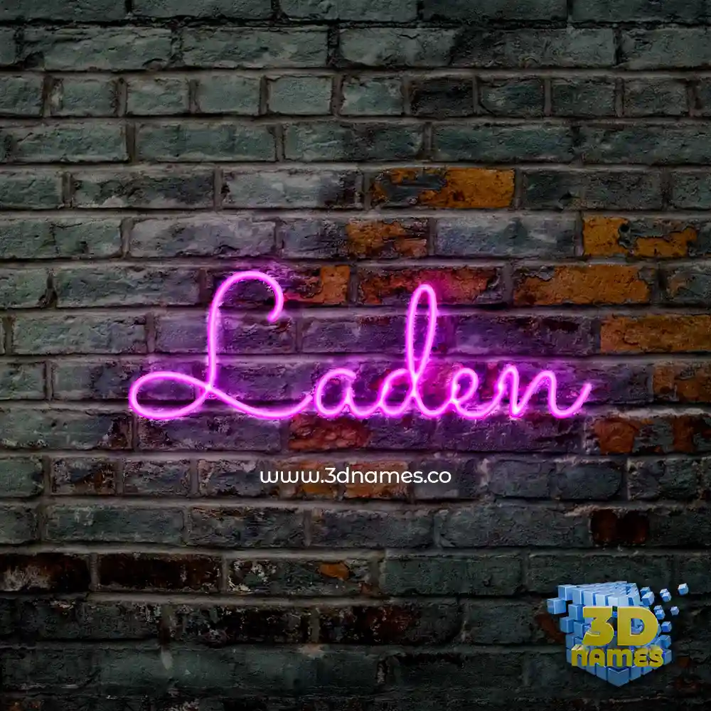 laden in Pink Neon style - 3D name wallpaper