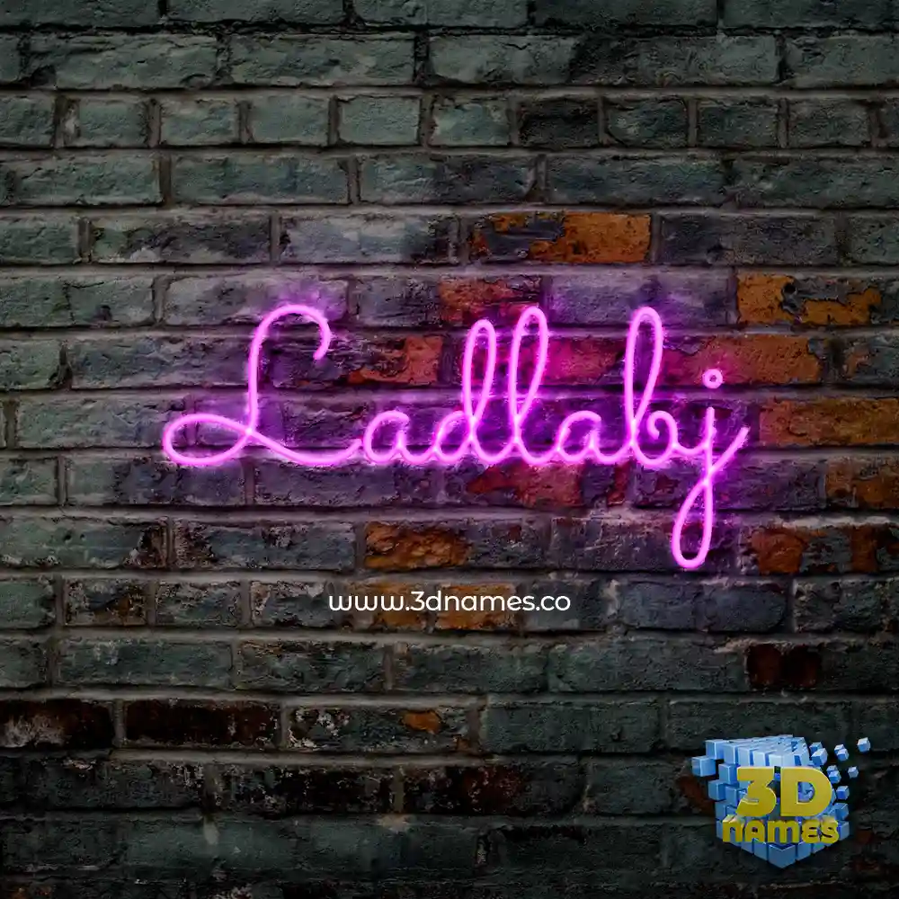 ladlabj in Pink Neon style - 3D name wallpaper