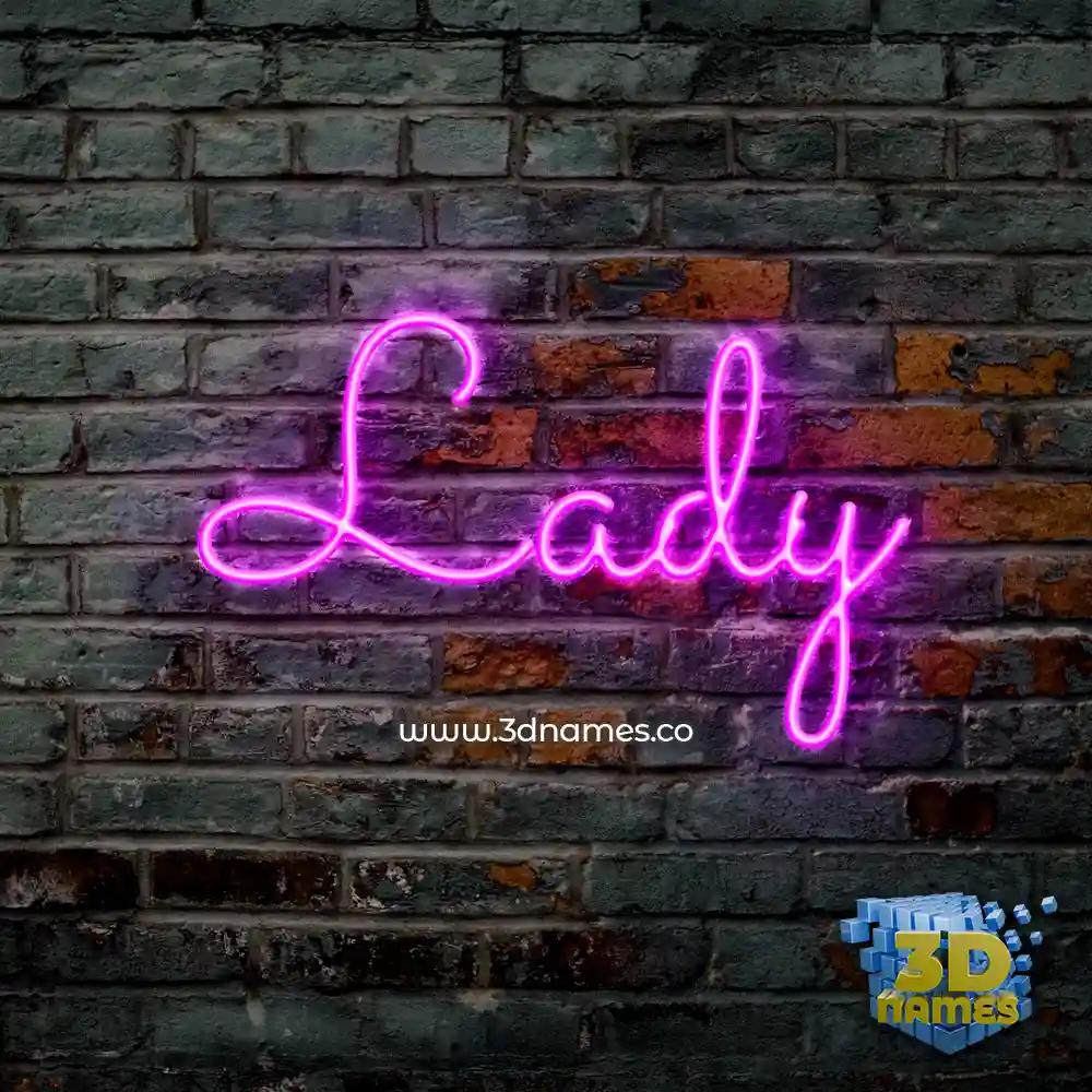 lady in Pink Neon style - 3D name wallpaper