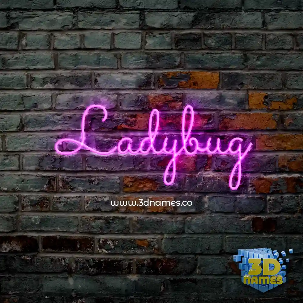 ladybug in Pink Neon style - 3D name wallpaper