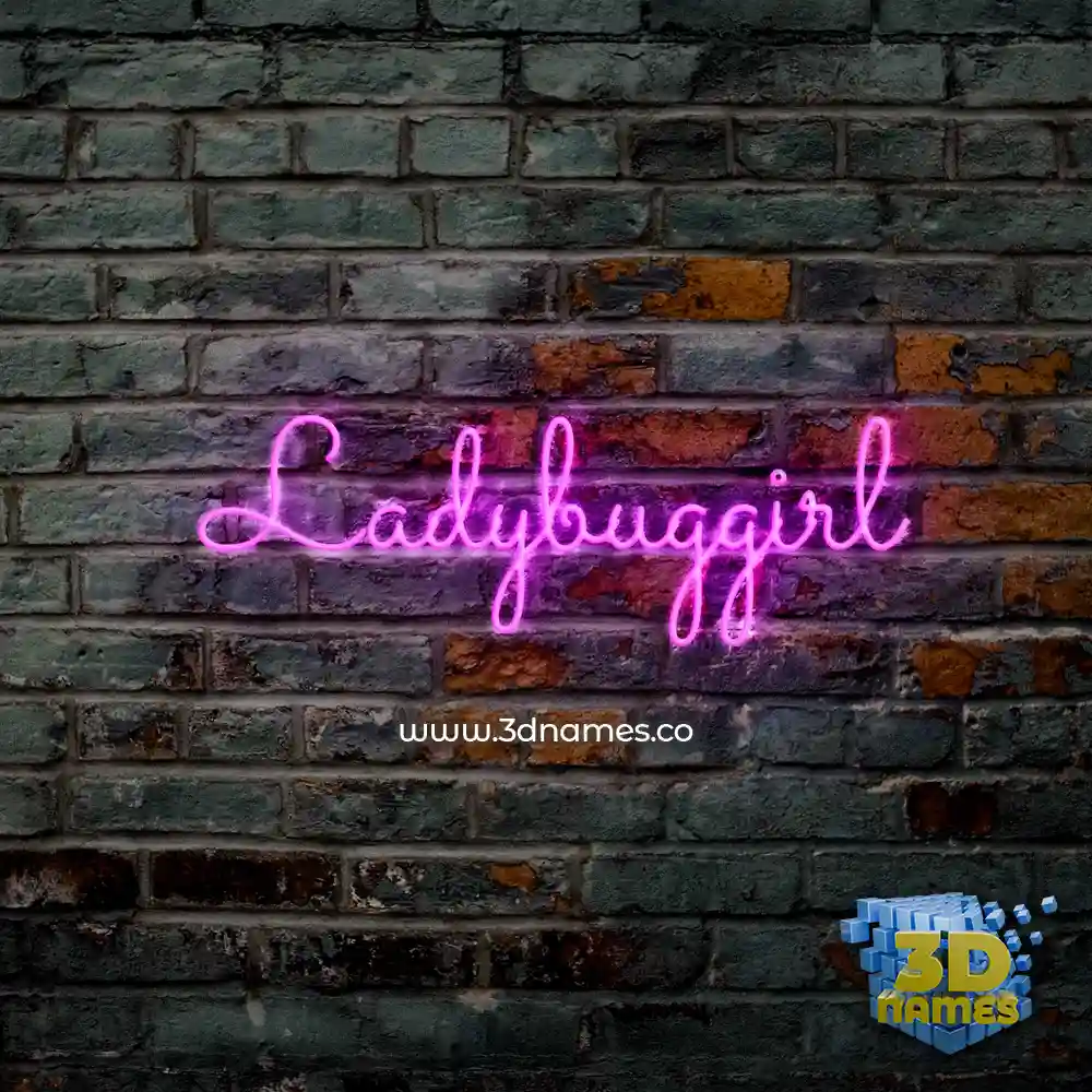 ladybuggirl in Pink Neon style - 3D name wallpaper