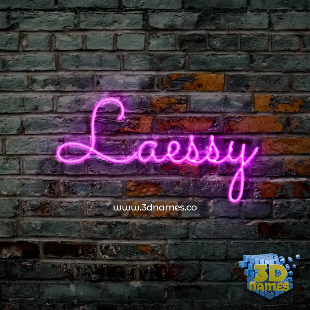 laessy in Pink Neon style - 3D name wallpaper
