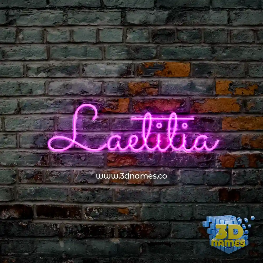 laetitia in Pink Neon style - 3D name wallpaper