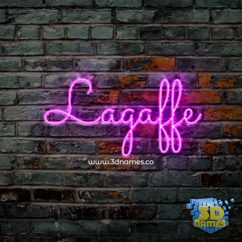 lagaffe in Pink Neon style - 3D name wallpaper