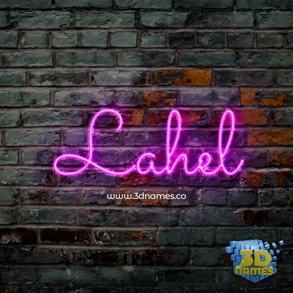 lahel in Pink Neon style - 3D name wallpaper