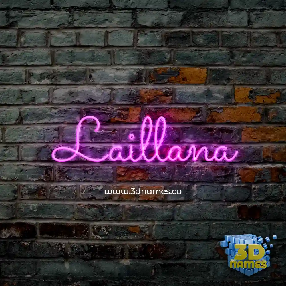 laillana in Pink Neon style - 3D name wallpaper