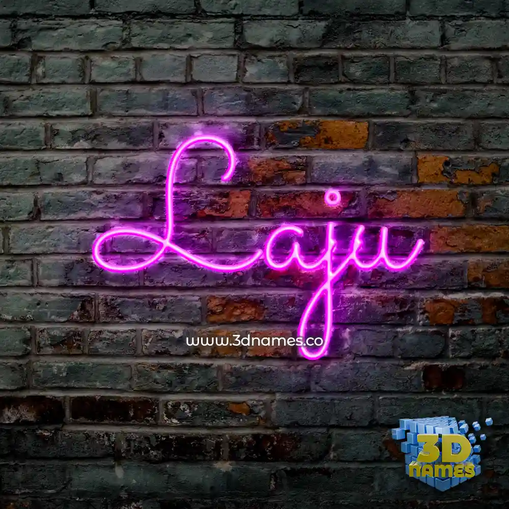 laju in Pink Neon style - 3D name wallpaper