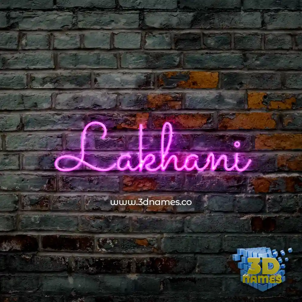 lakhani in Pink Neon style - 3D name wallpaper